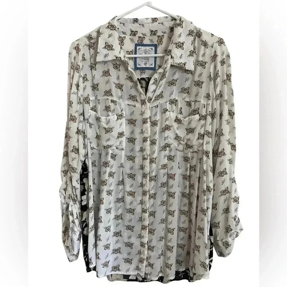 Style & Co very soft women button down shirt long sleeve